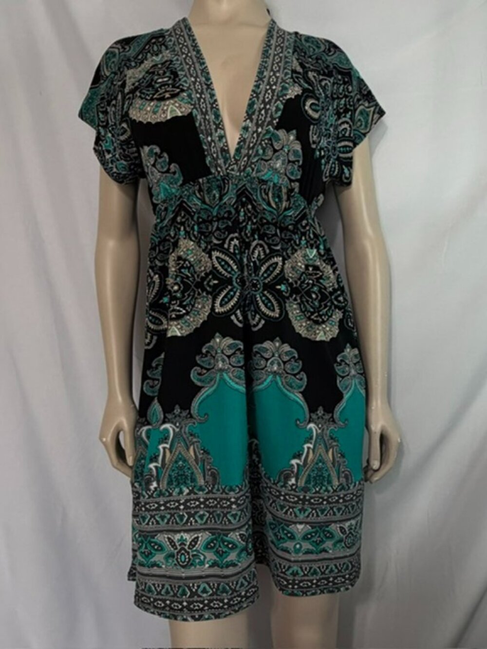 Rhapsody Women's Cover-up/dress black/teal/white  Size XL